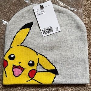 NWT H&M Pokémon Jacquard-knit Beanie, tag size 2t-6 with Pikachu